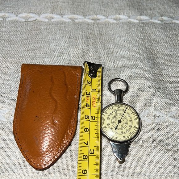 Vintage German Map Wheel, Leather Pouch, Nautical, Statute, Inch/Miles,Cent/Kilo - Picture 10 of 14
